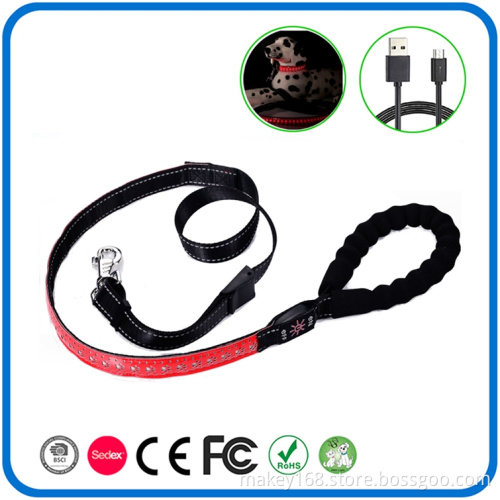 Led Glowing Lighted Dog Collar And Leash Set